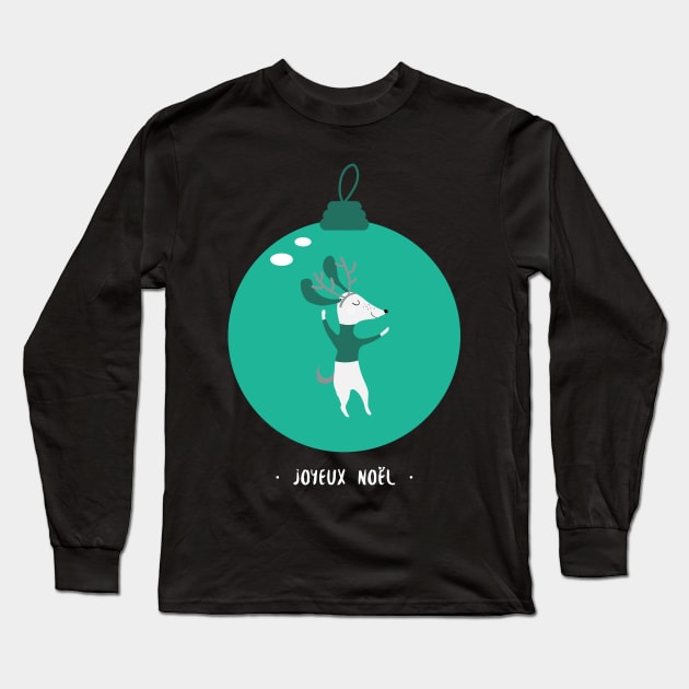 Joyeux Noel Merry Christmas Long Sleeve T-Shirt by Space Cadet Tees